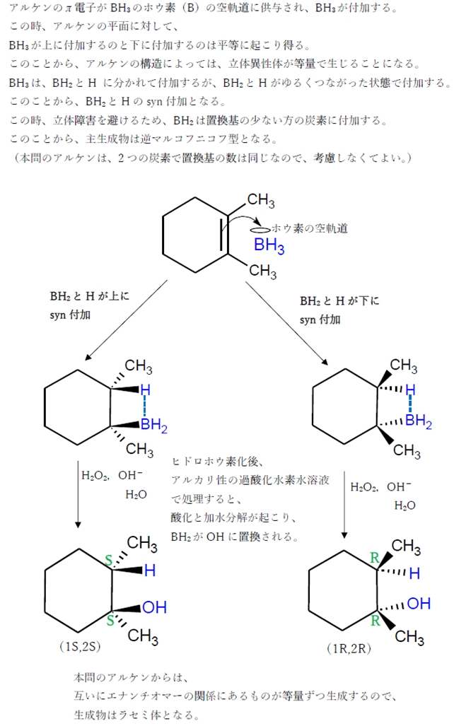 アルケンのヒドロホウ素化酸化　 107回問103の5